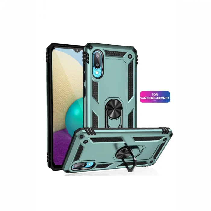 Newface Samsung Galaxy A02 Kılıf Sofya Yüzüklü Silikon Kapak
