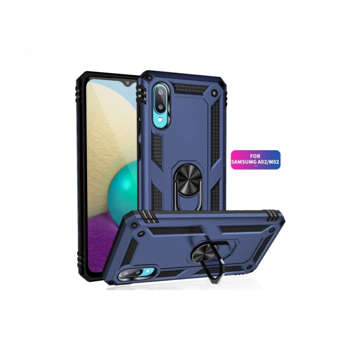 Newface Samsung Galaxy A02 Kılıf Sofya Yüzüklü Silikon Kapak
