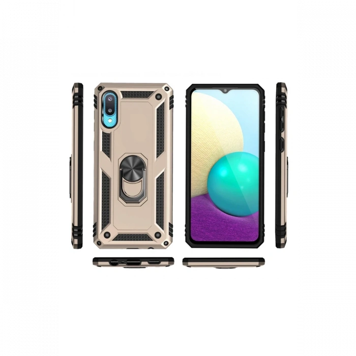 Newface Samsung Galaxy A02 Kılıf Sofya Yüzüklü Silikon Kapak
