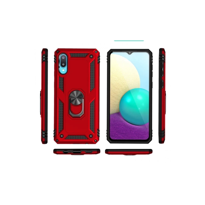 Newface Samsung Galaxy A02 Kılıf Sofya Yüzüklü Silikon Kapak