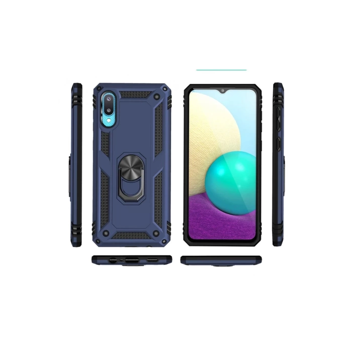 Newface Samsung Galaxy A02 Kılıf Sofya Yüzüklü Silikon Kapak