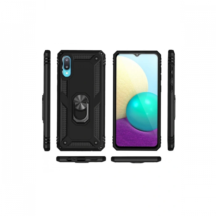 Newface Samsung Galaxy A02 Kılıf Sofya Yüzüklü Silikon Kapak