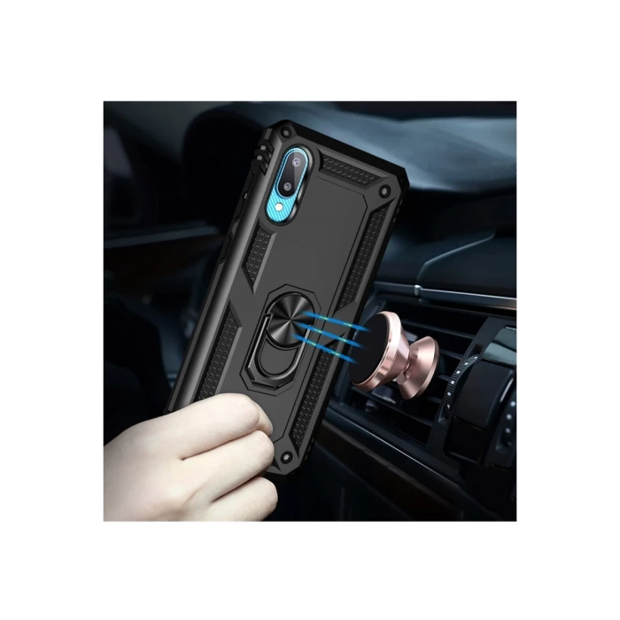Newface Samsung Galaxy A02 Kılıf Sofya Yüzüklü Silikon Kapak
