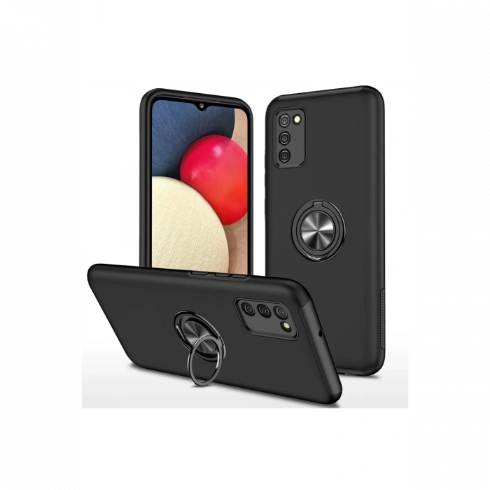 Newface Samsung Galaxy A02S Kılıf Elit Yüzüklü Kapak