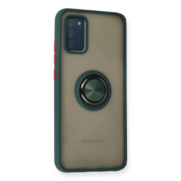Newface Samsung Galaxy A02S Kılıf Montreal Yüzüklü Silikon Kapak