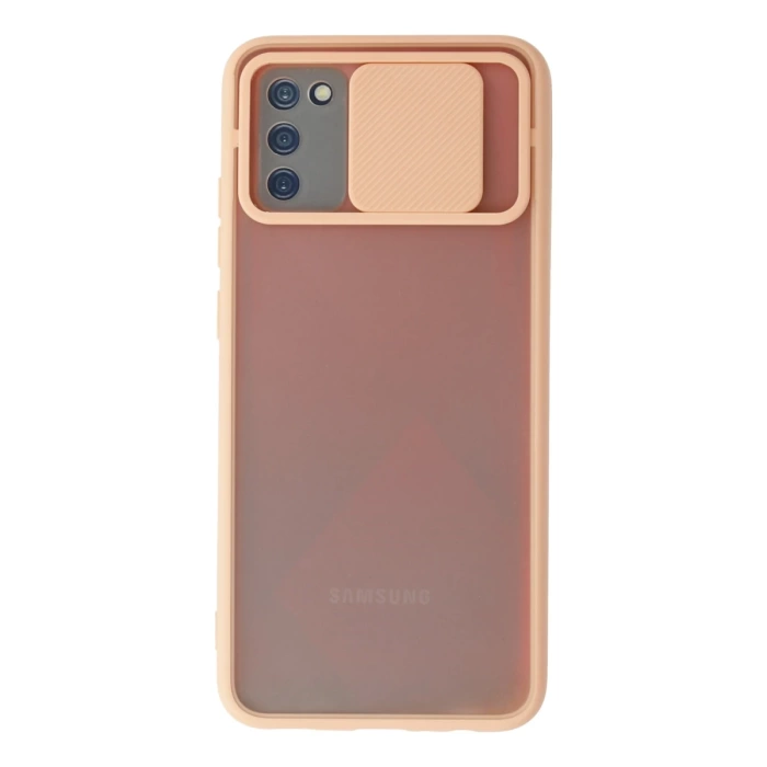 Newface Samsung Galaxy A02S Kılıf Palm Buzlu Kamera Sürgülü Silikon