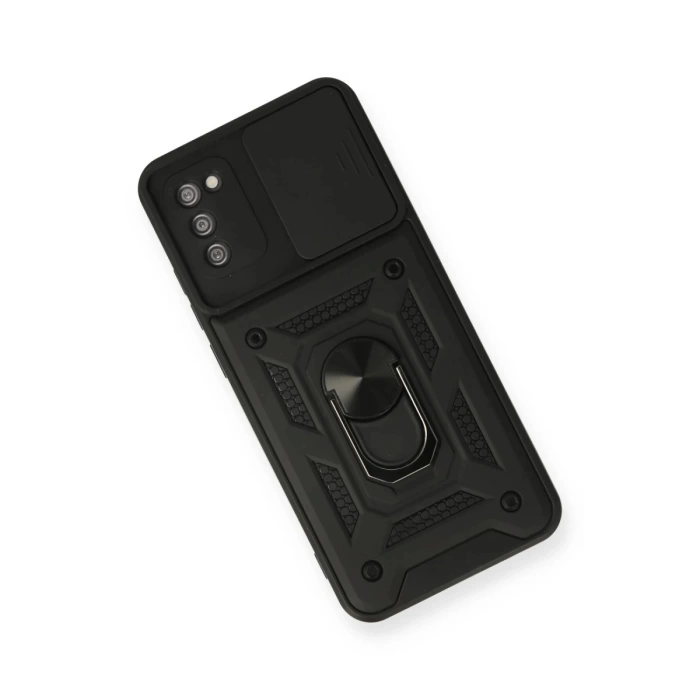 Newface Samsung Galaxy A02S Kılıf Pars Lens Yüzüklü Silikon