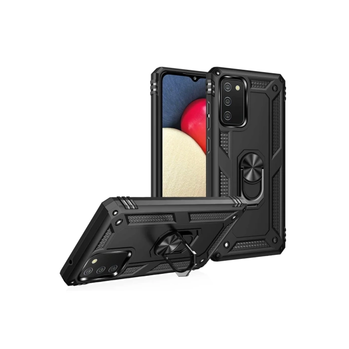 Newface Samsung Galaxy A02S Kılıf Sofya Yüzüklü Silikon Kapak