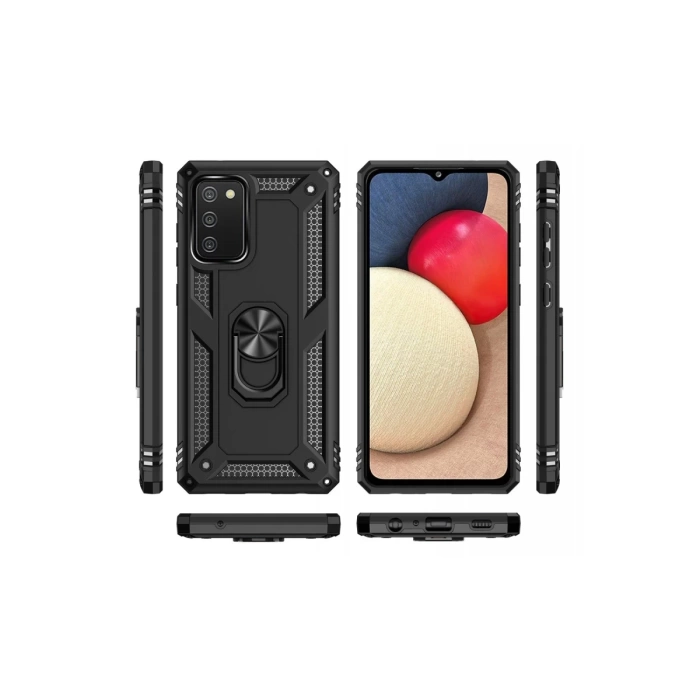 Newface Samsung Galaxy A02S Kılıf Sofya Yüzüklü Silikon Kapak