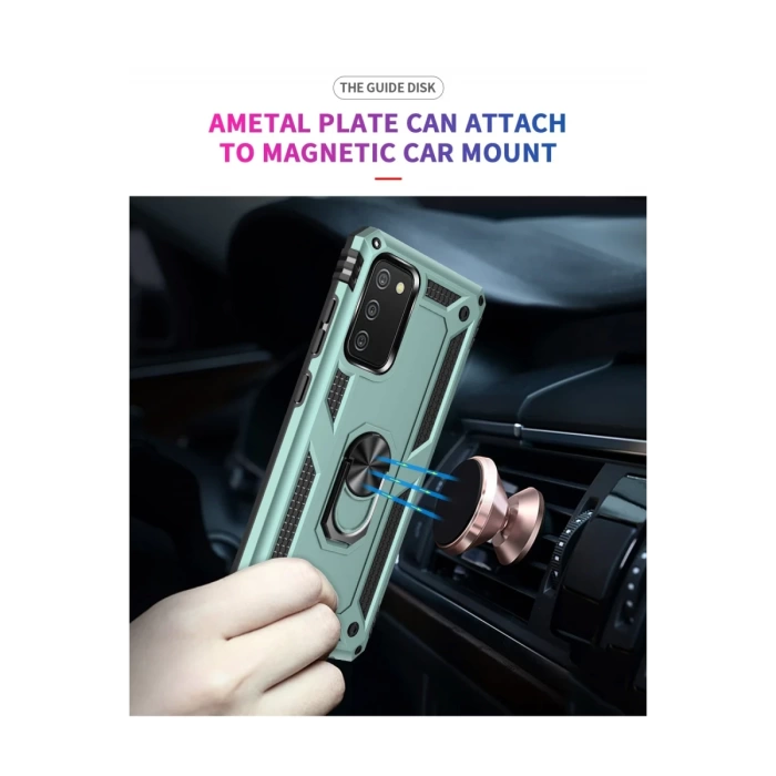 Newface Samsung Galaxy A02S Kılıf Sofya Yüzüklü Silikon Kapak