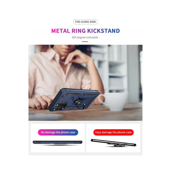 Newface Samsung Galaxy A02S Kılıf Sofya Yüzüklü Silikon Kapak
