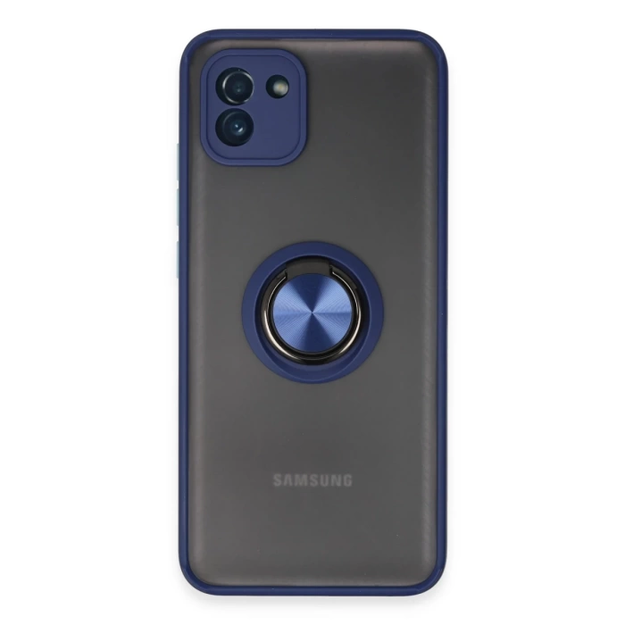 Newface Samsung Galaxy A03 Kılıf Montreal Yüzüklü Silikon Kapak