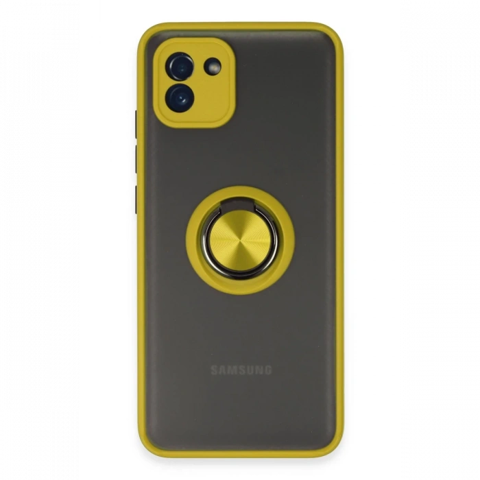 Newface Samsung Galaxy A03 Kılıf Montreal Yüzüklü Silikon Kapak