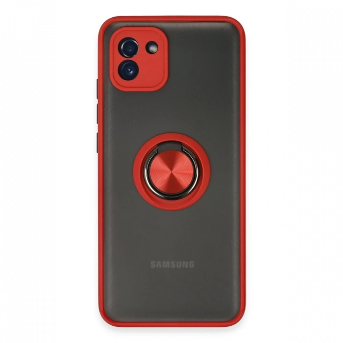 Newface Samsung Galaxy A03 Kılıf Montreal Yüzüklü Silikon Kapak