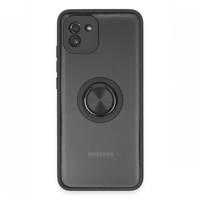 Newface Samsung Galaxy A03 Kılıf Montreal Yüzüklü Silikon Kapak