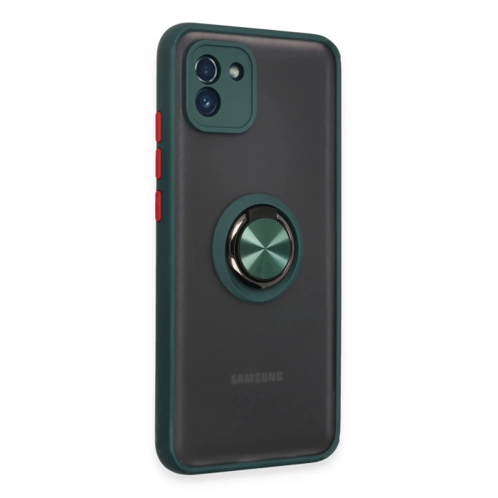 Newface Samsung Galaxy A03 Kılıf Montreal Yüzüklü Silikon Kapak