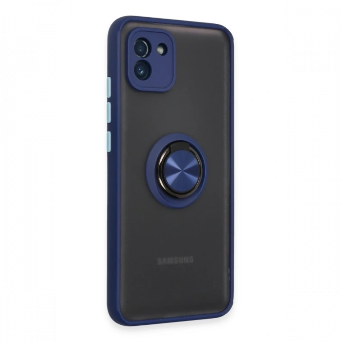 Newface Samsung Galaxy A03 Kılıf Montreal Yüzüklü Silikon Kapak