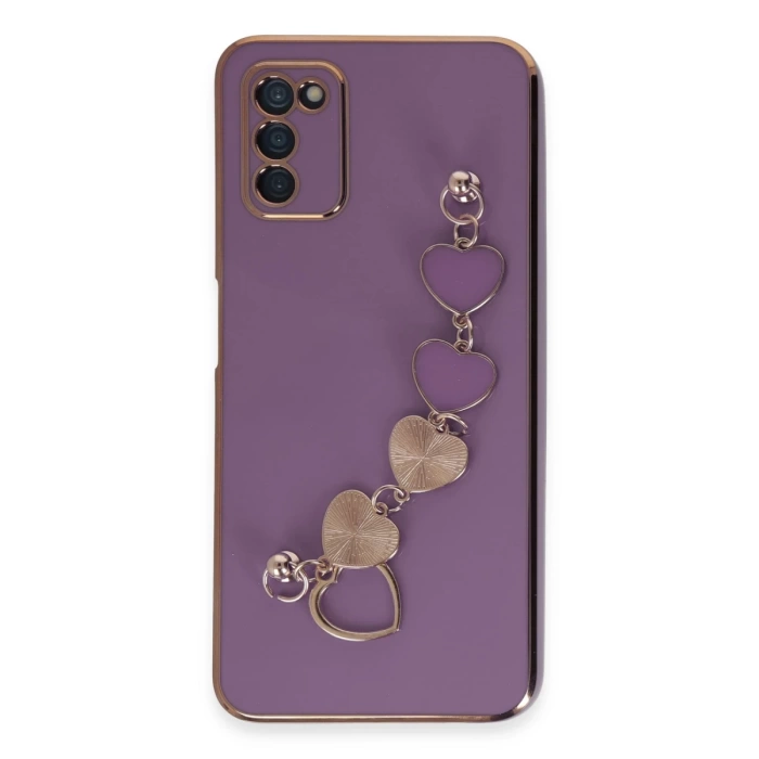 Newface Samsung Galaxy A03S Kılıf Esila Silikon - Mor