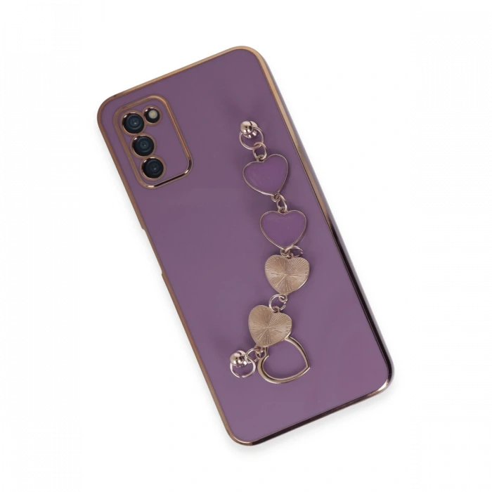 Newface Samsung Galaxy A03S Kılıf Esila Silikon - Mor