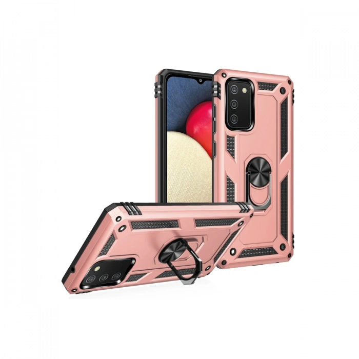 Newface Samsung Galaxy A03S Kılıf Sofya Yüzüklü Silikon Kapak