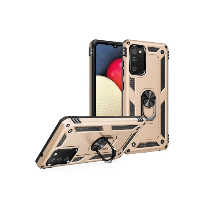 Newface Samsung Galaxy A03S Kılıf Sofya Yüzüklü Silikon Kapak