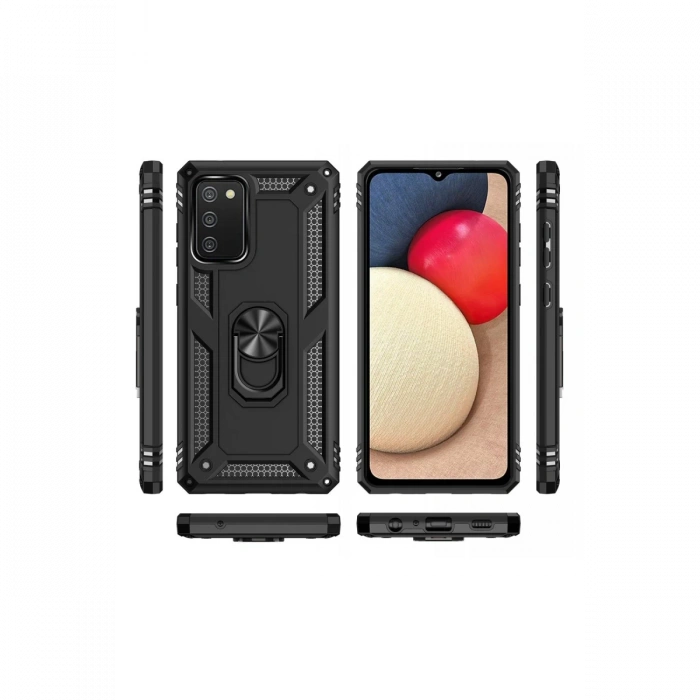 Newface Samsung Galaxy A03S Kılıf Sofya Yüzüklü Silikon Kapak