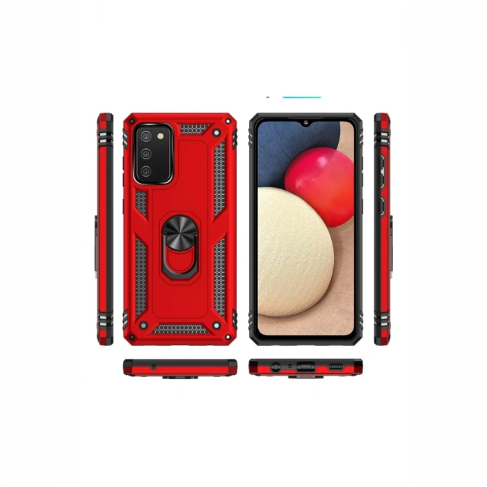 Newface Samsung Galaxy A03S Kılıf Sofya Yüzüklü Silikon Kapak