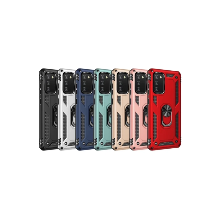 Newface Samsung Galaxy A03S Kılıf Sofya Yüzüklü Silikon Kapak