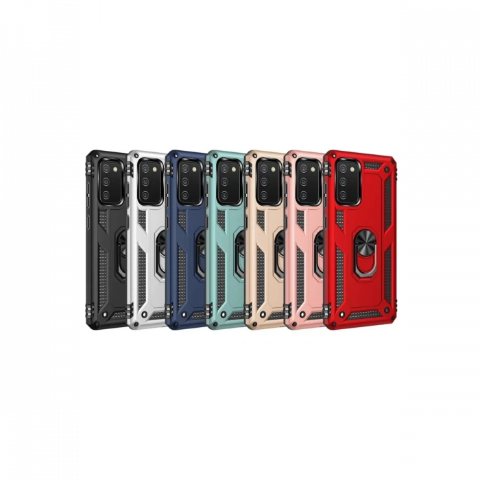 Newface Samsung Galaxy A03S Kılıf Sofya Yüzüklü Silikon Kapak