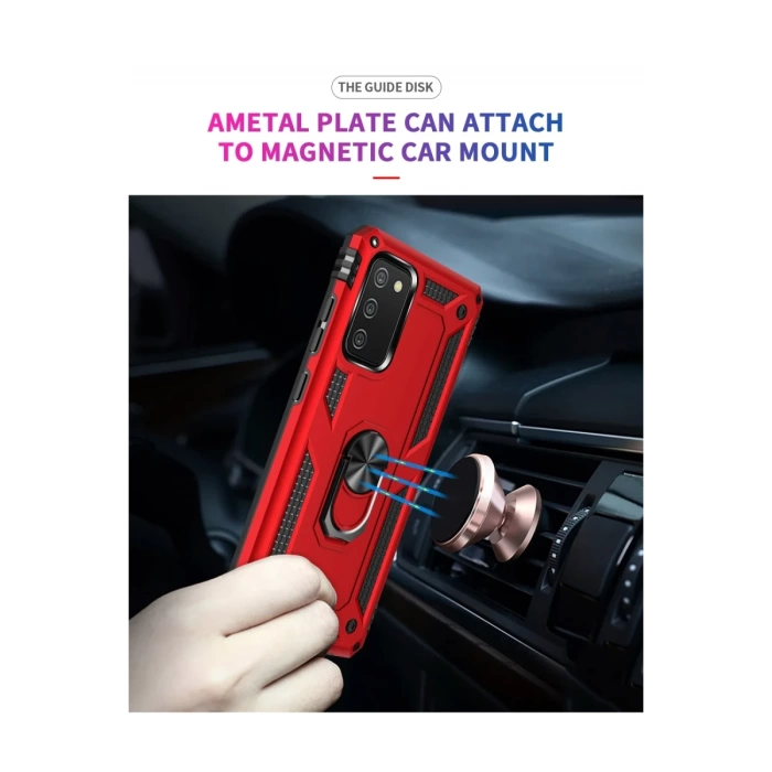 Newface Samsung Galaxy A03S Kılıf Sofya Yüzüklü Silikon Kapak