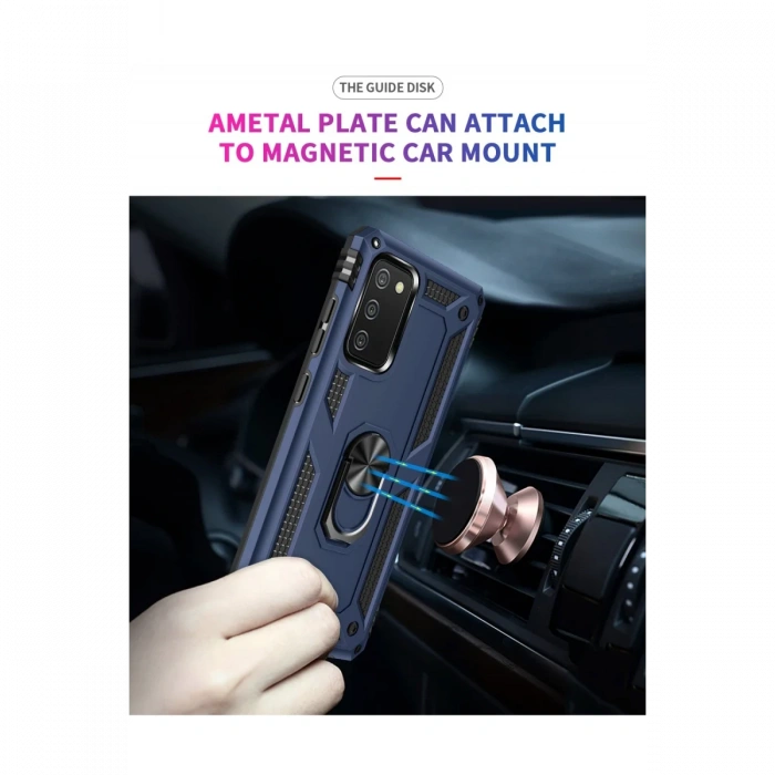 Newface Samsung Galaxy A03S Kılıf Sofya Yüzüklü Silikon Kapak