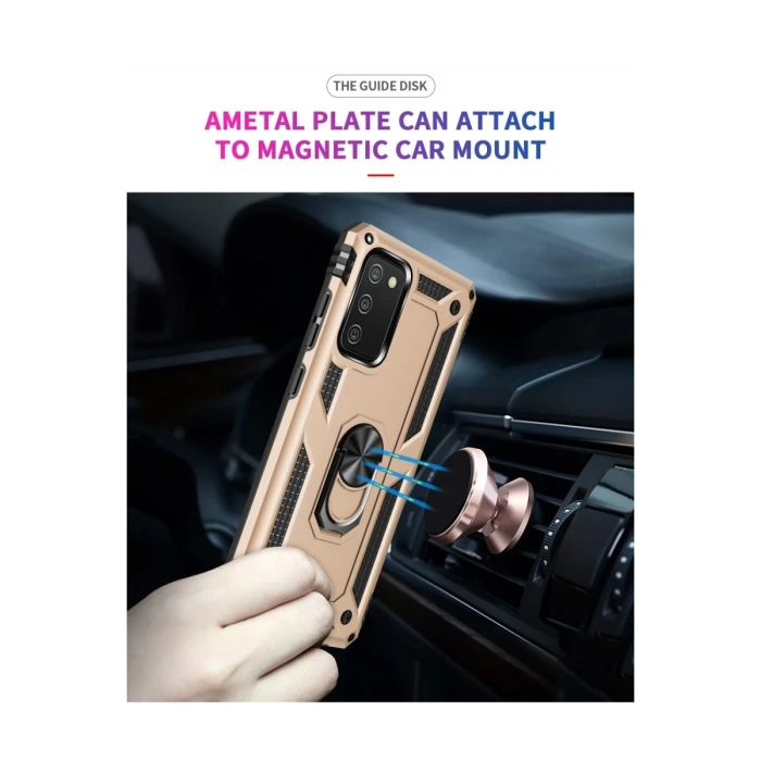 Newface Samsung Galaxy A03S Kılıf Sofya Yüzüklü Silikon Kapak
