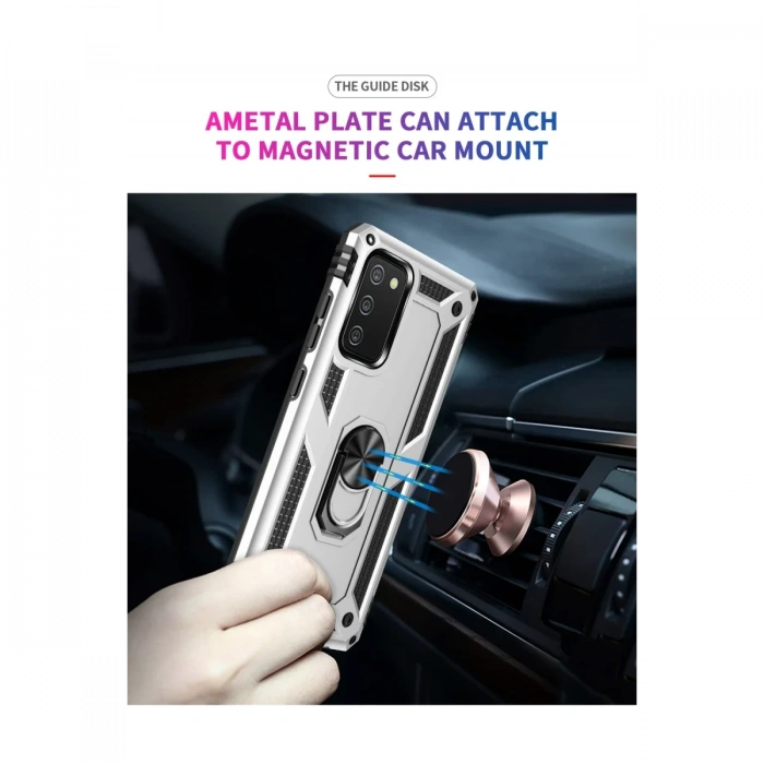 Newface Samsung Galaxy A03S Kılıf Sofya Yüzüklü Silikon Kapak