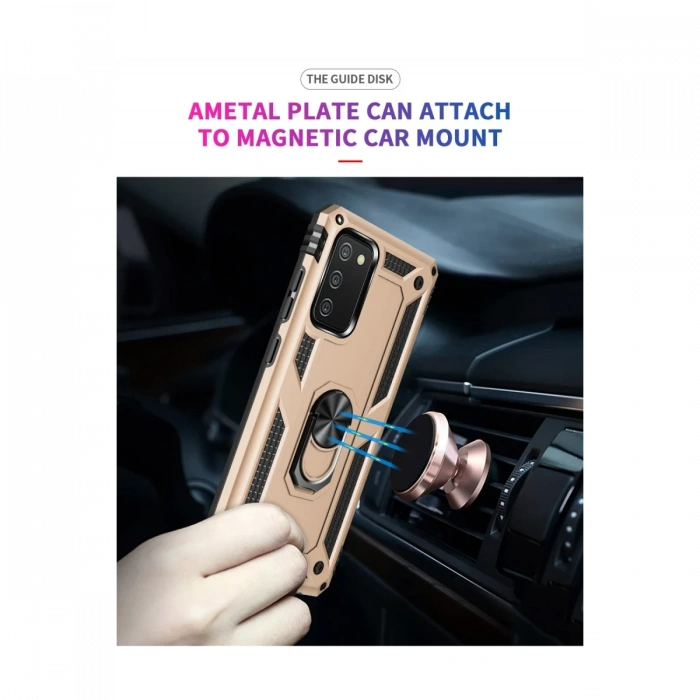 Newface Samsung Galaxy A03S Kılıf Sofya Yüzüklü Silikon Kapak