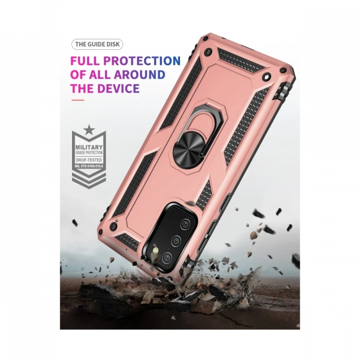 Newface Samsung Galaxy A03S Kılıf Sofya Yüzüklü Silikon Kapak