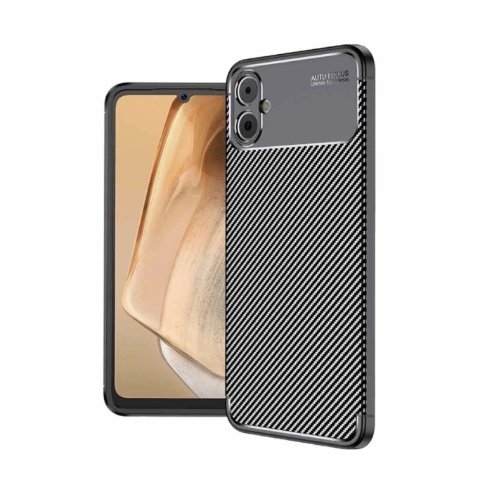 Newface Samsung Galaxy A05 Kılıf Auto Focus Karbon Kapak - Siyah