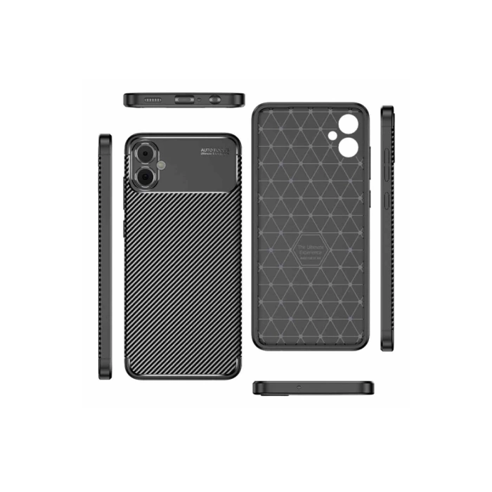 Newface Samsung Galaxy A05 Kılıf Auto Focus Karbon Kapak - Siyah