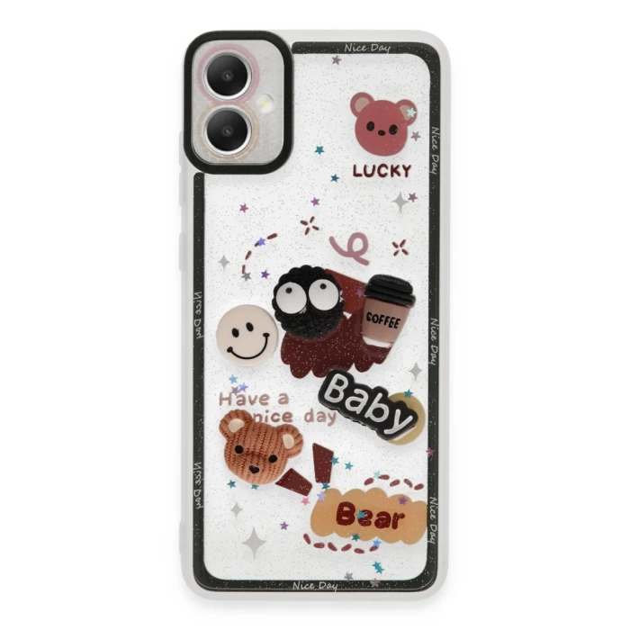 Newface Samsung Galaxy A05 Kılıf Sweet Desenli Silikon Kapak - Sarı