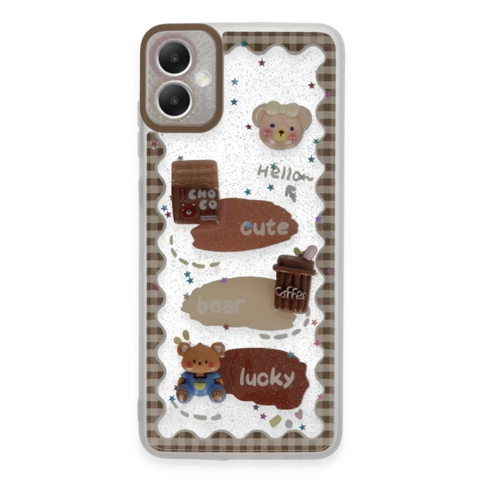 Newface Samsung Galaxy A05 Kılıf Sweet Desenli Silikon Kapak - Şeffaf