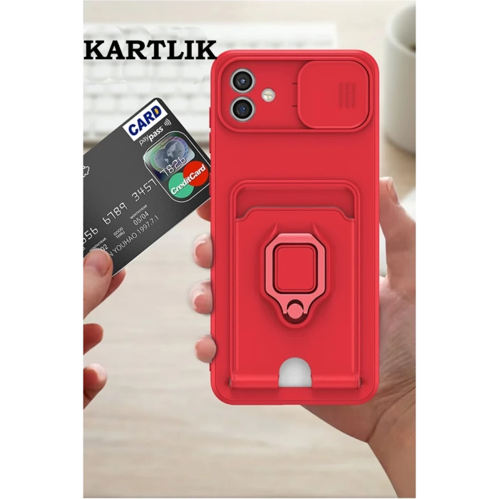 Newface Samsung Galaxy A05 Kılıf Zuma Kartvizitli Yüzüklü Silikon