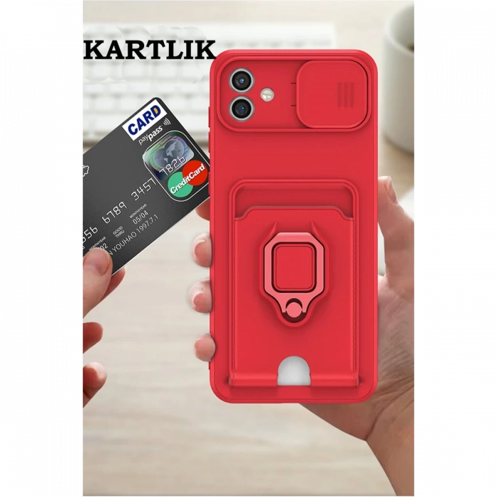 Newface Samsung Galaxy A05 Kılıf Zuma Kartvizitli Yüzüklü Silikon