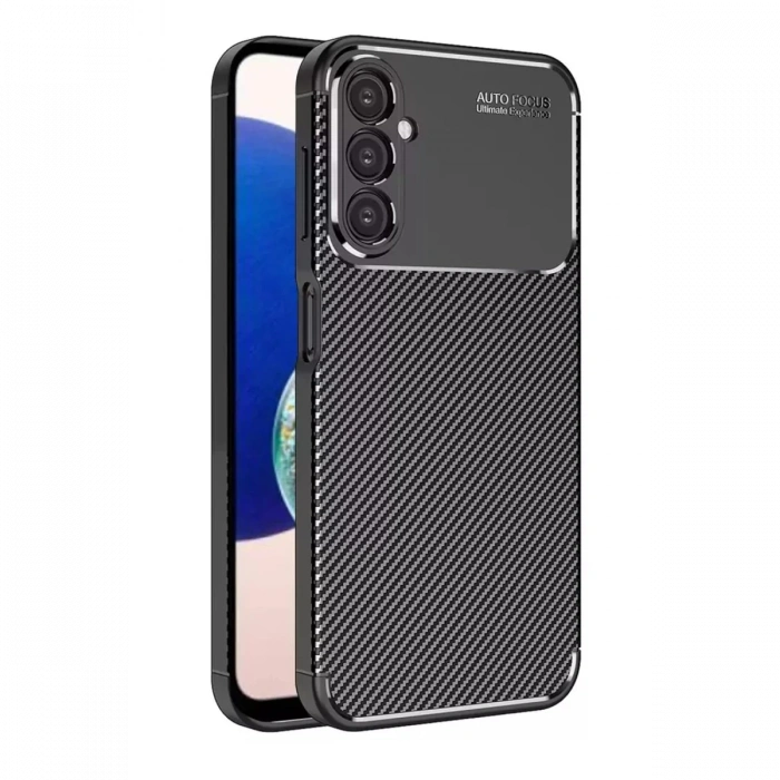 Samsung Galaxy A05S Kılıf Auto Focus Karbon Kapak - Siyah