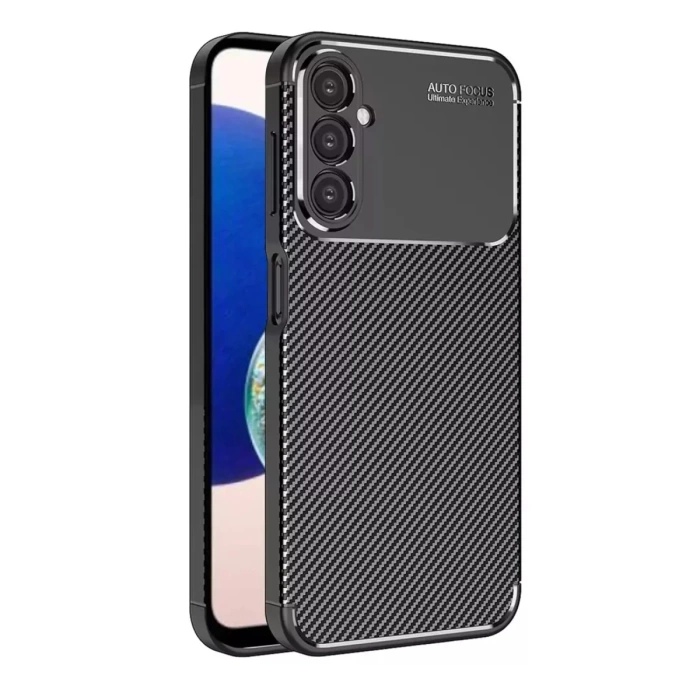 Newface Samsung Galaxy A05S Kılıf Auto Focus Karbon Kapak - Siyah