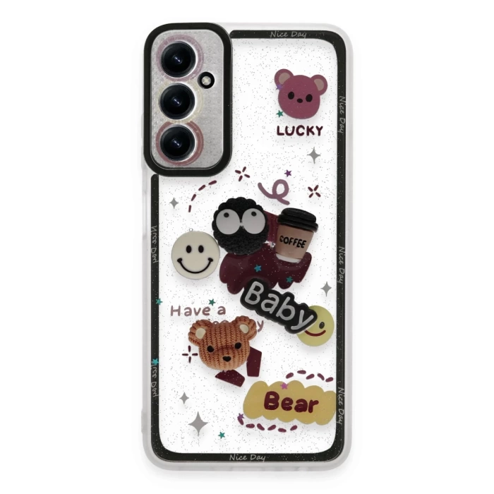 Newface Samsung Galaxy A05S Kılıf Sweet Desenli Silikon Kapak - Sarı