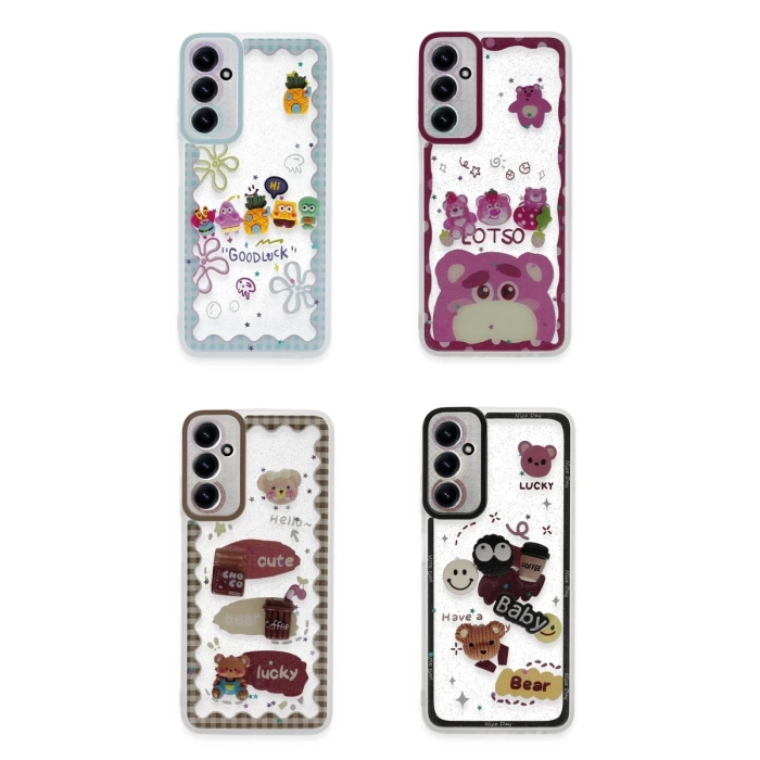 Newface Samsung Galaxy A05S Kılıf Sweet Desenli Silikon Kapak - Şeffaf