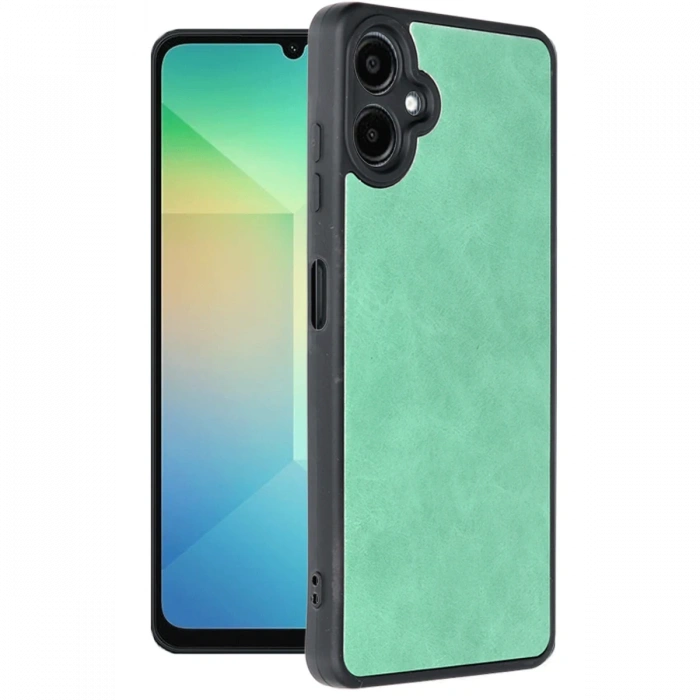 Newface Samsung Galaxy A06 Kılıf Aras Deri Kapak - Koyu Yeşil