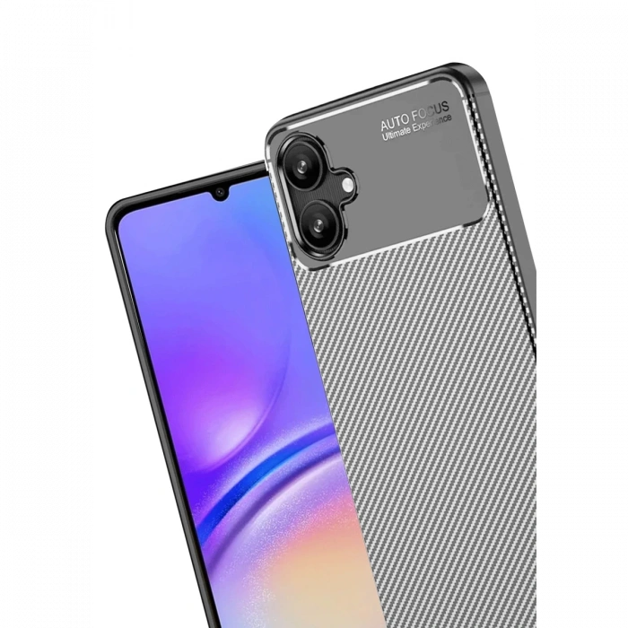 Newface Samsung Galaxy A06 Kılıf Auto Focus Karbon Kapak - Gri