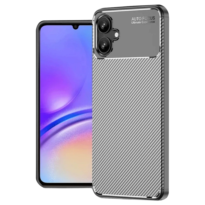 Newface Samsung Galaxy A06 Kılıf Auto Focus Karbon Kapak - Gri