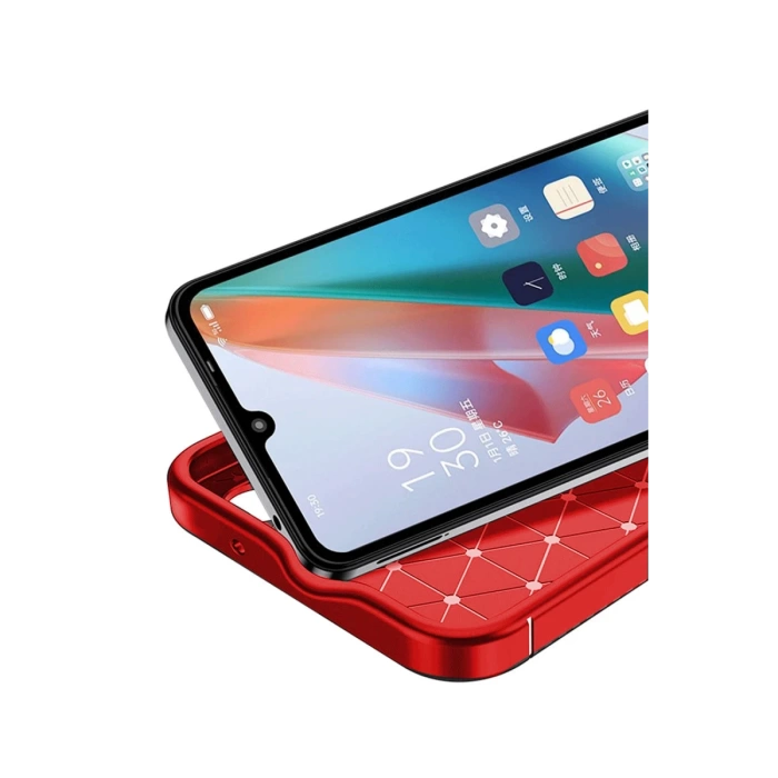 Newface Samsung Galaxy A06 Kılıf Auto Focus Karbon Kapak - Kırmızı