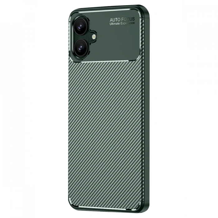 Newface Samsung Galaxy A06 Kılıf Auto Focus Karbon Kapak - Koyu Yeşil